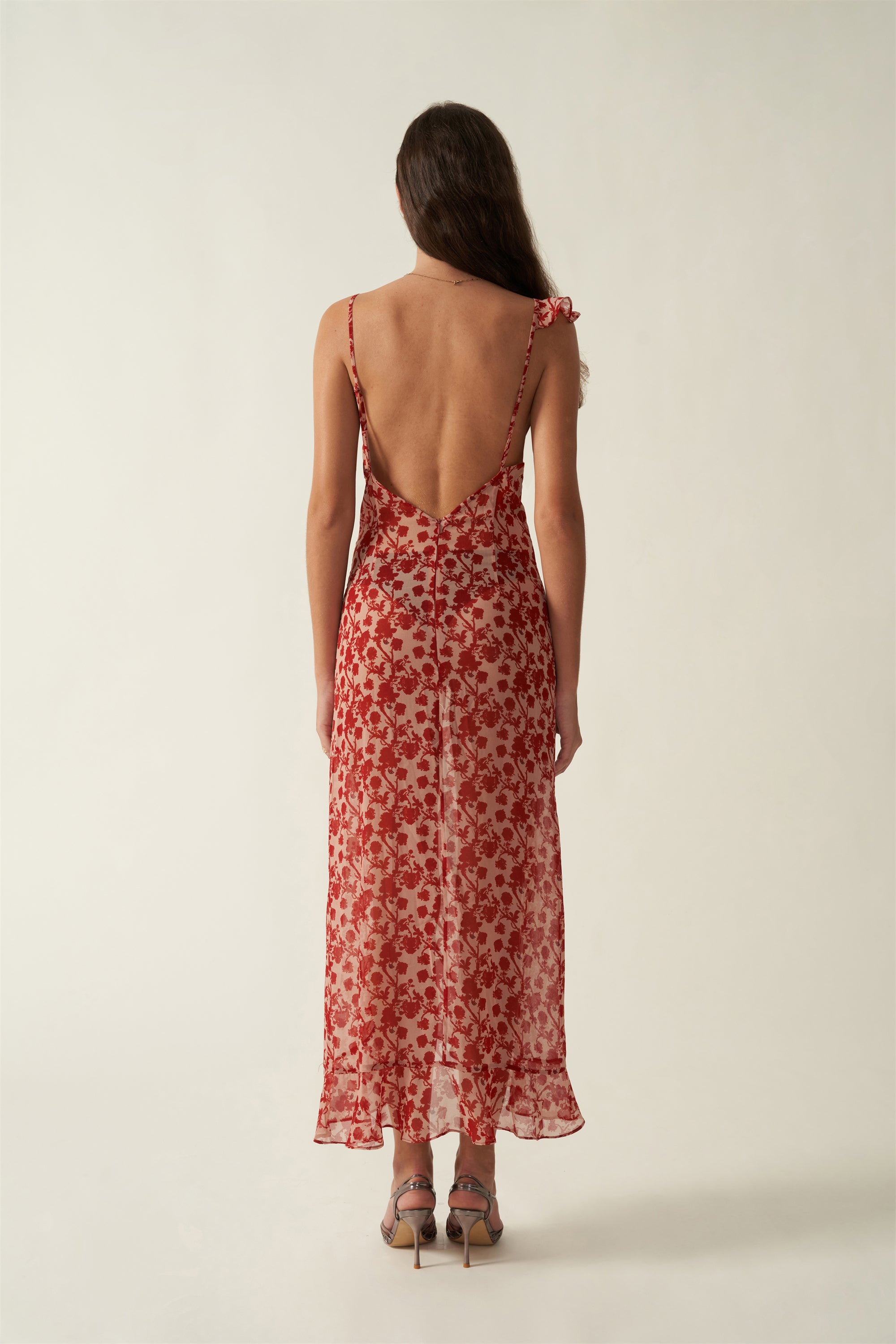 The Samantha dress Puff Ruffle Irregular Open Back Fitted Halter Dress