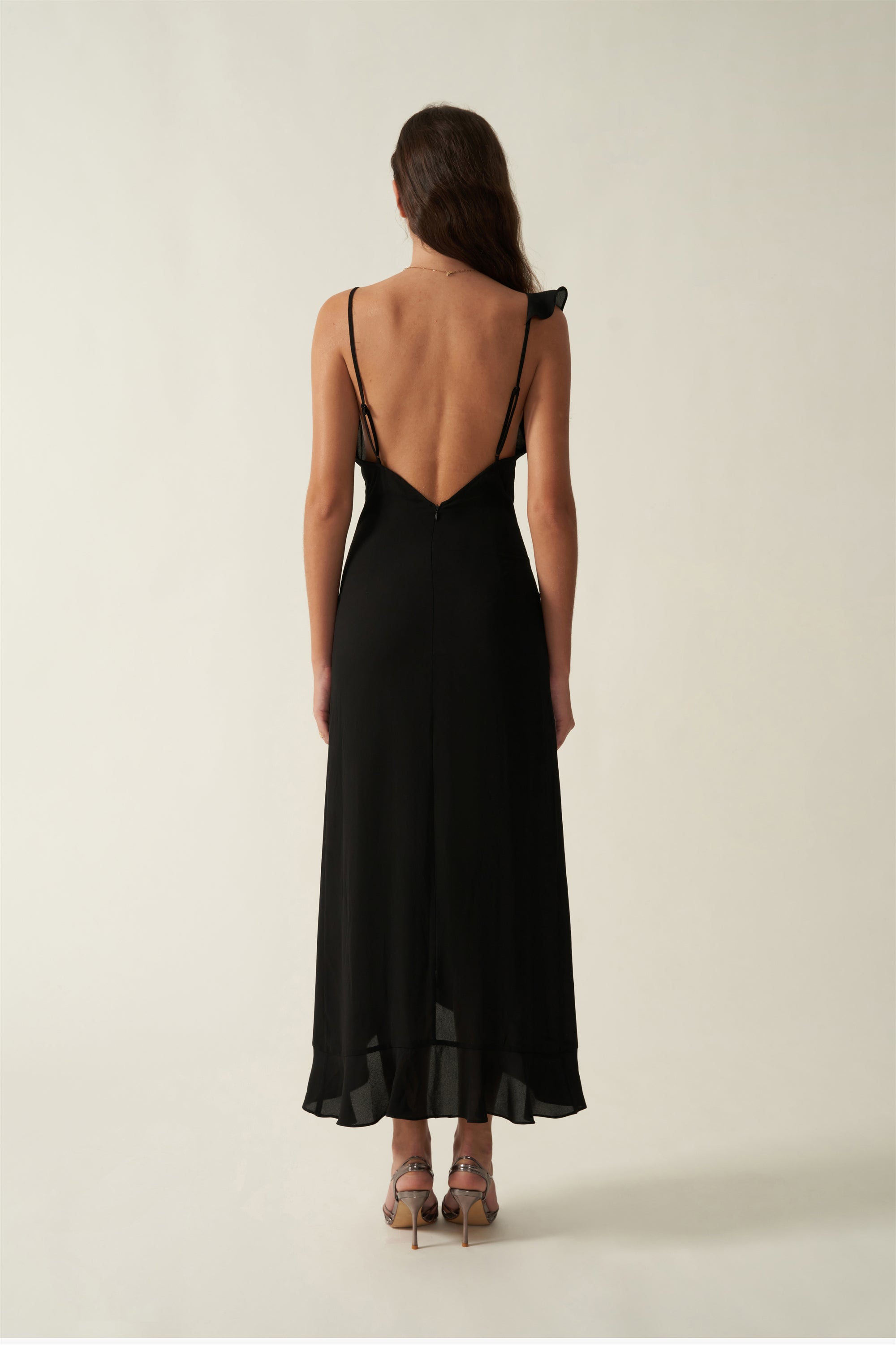 The Samantha dress Puff Ruffle Irregular Open Back Fitted Halter Dress