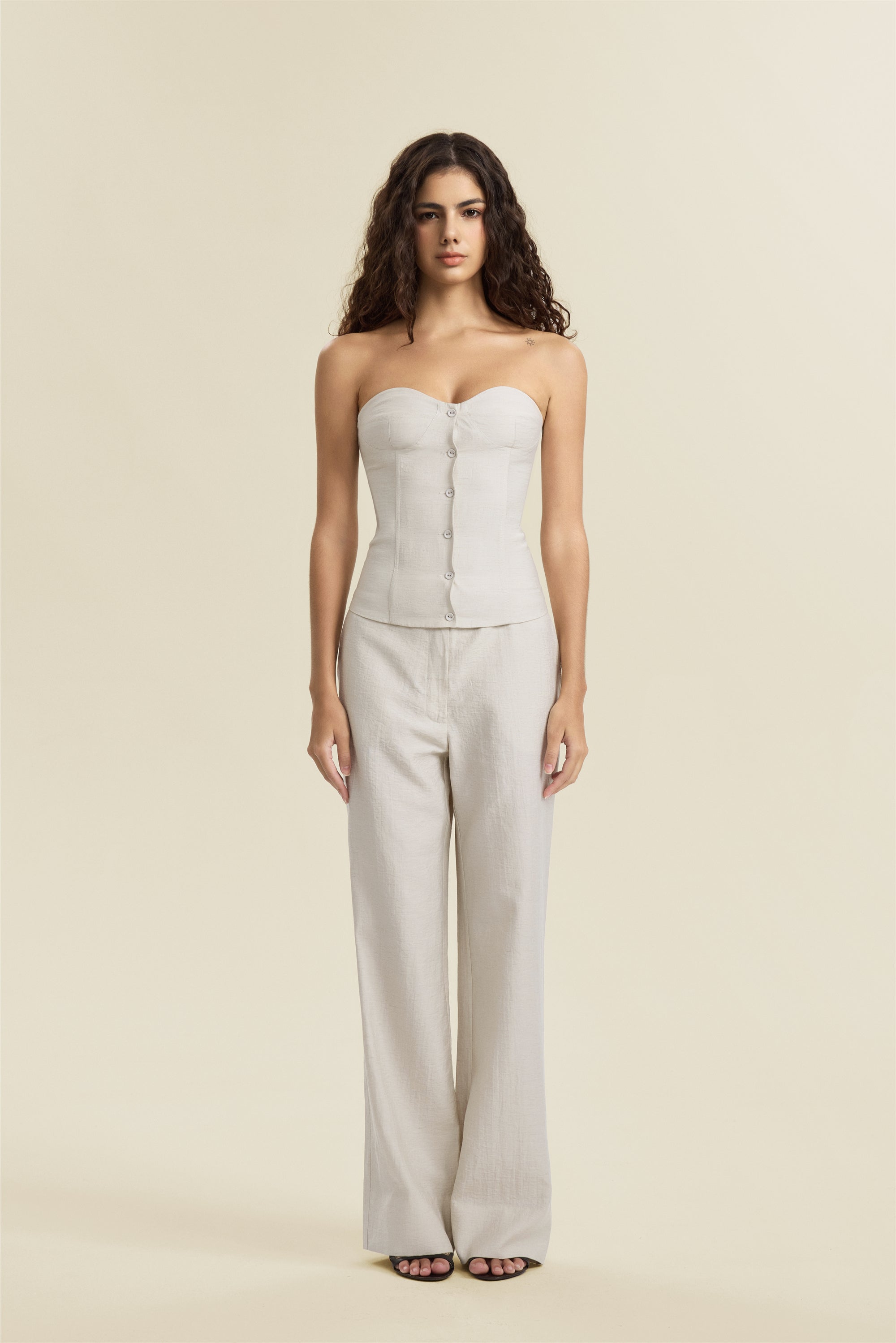 The Jade suit Loose Comfortable Straight-Leg Mid-Rise Pants