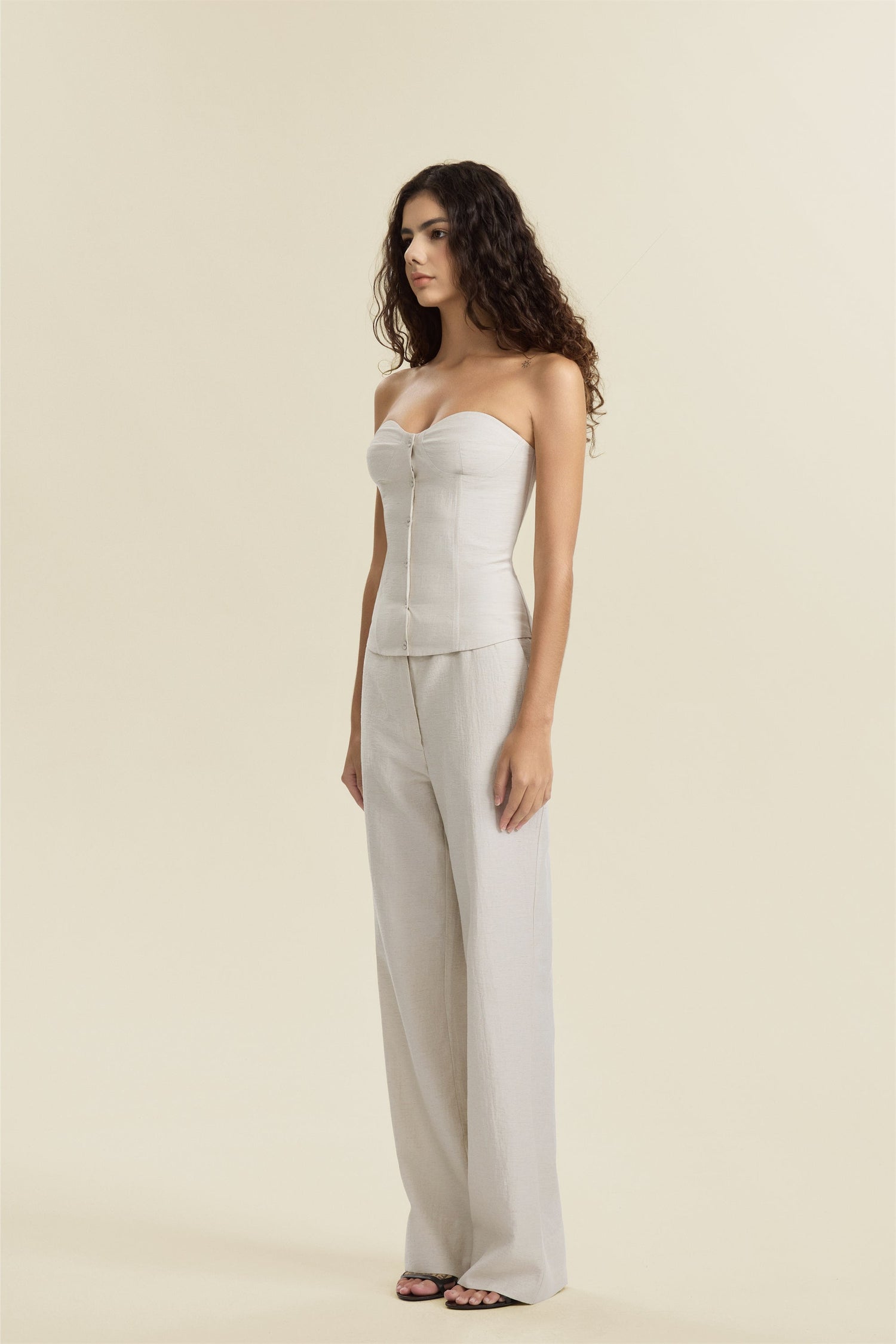 The Jade suit Loose Comfortable Straight-Leg Mid-Rise Pants