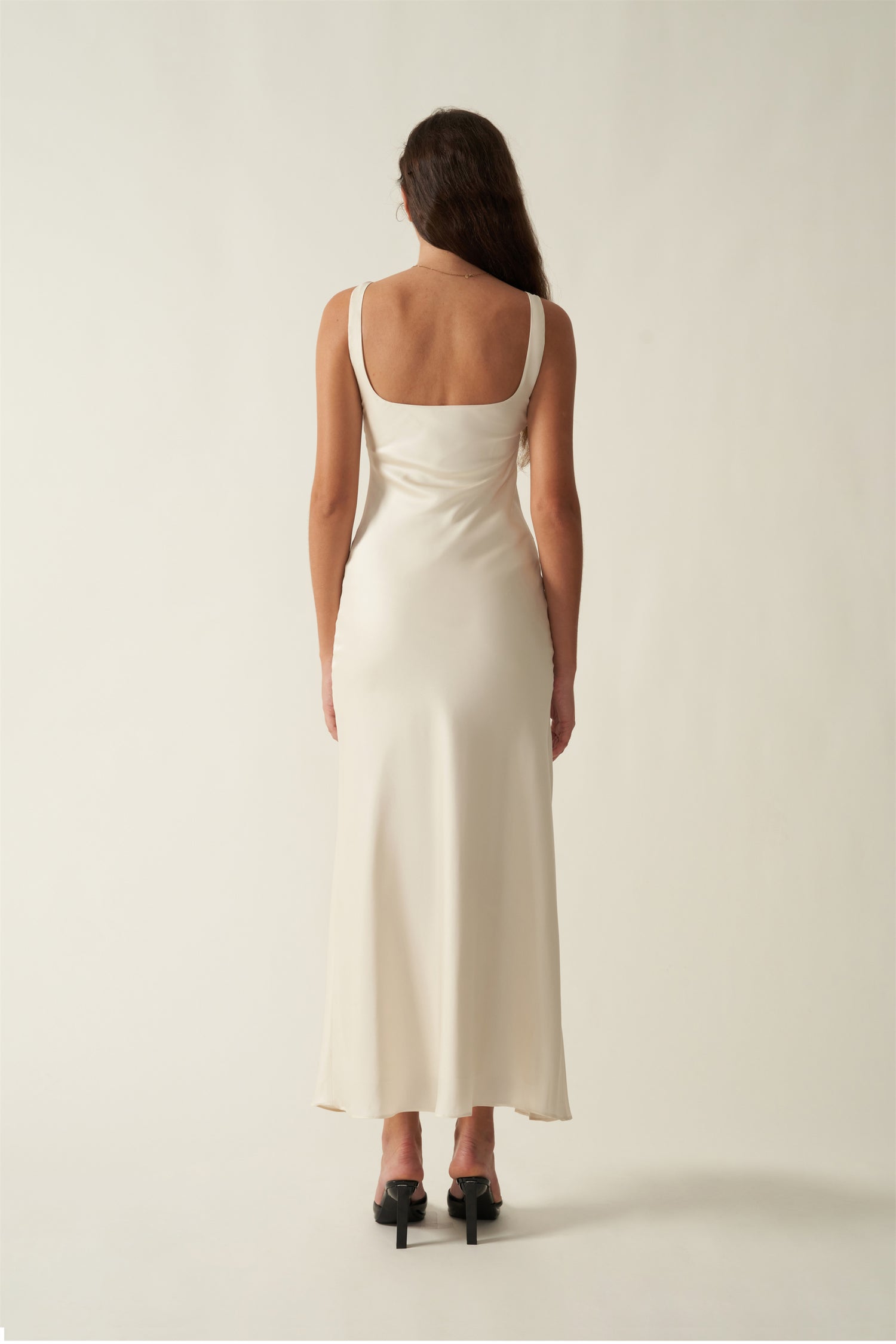 The Kelly dress Satin Strapless Square Neck Slim Dress